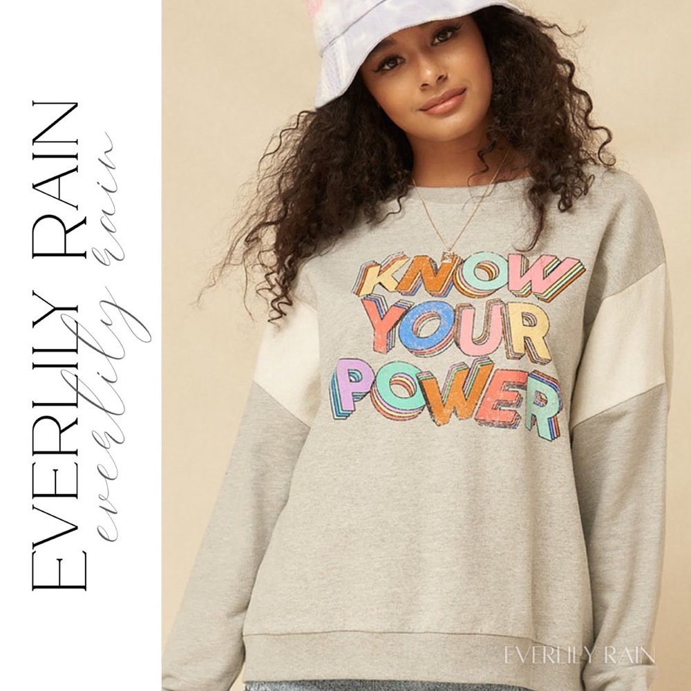Know Your Power Vintage Graphic Sweatshirt - Picture 2 of 14